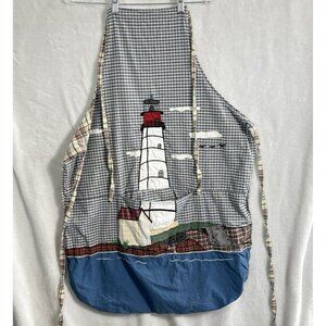 PATCH MAGIC Women Apron Multicolor Lighthouse Reversible Pocket Cook Bake 10a-4